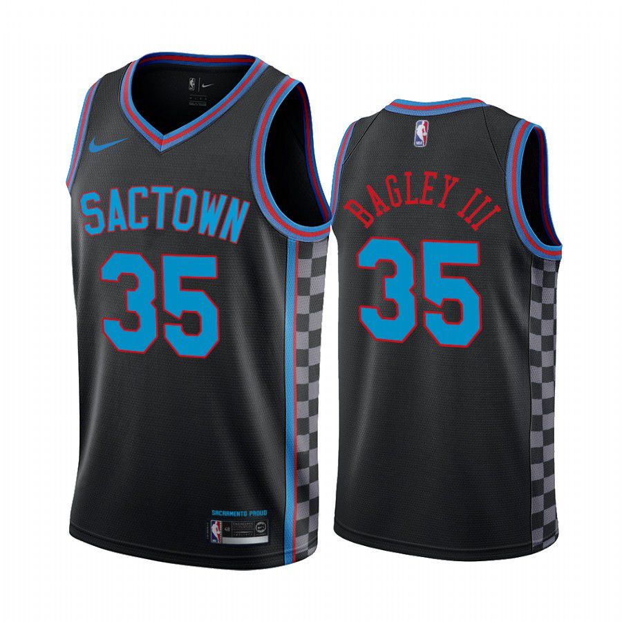 Men Sacramento Kings #35 marvin bagley iii black city edition sactown 2020 nba jersey->portland trail blazers->NBA Jersey